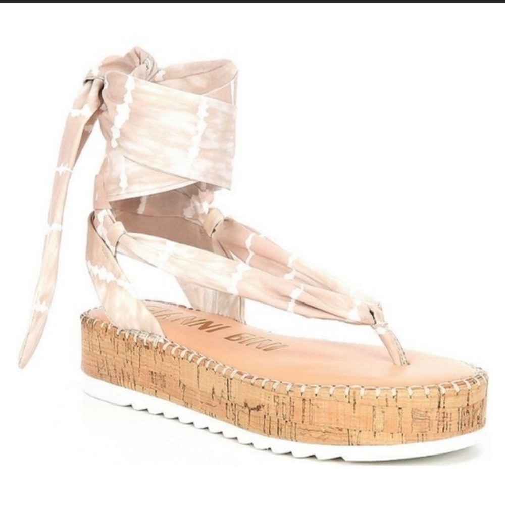 Gianni Bini Women's Beige Tie-Up Sandals